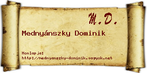 Mednyánszky Dominik névjegykártya