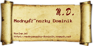 Mednyánszky Dominik névjegykártya