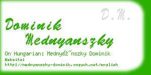 dominik mednyanszky business card